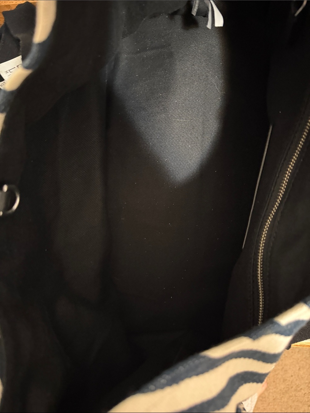 Marc Jacobs Navy and Cream Striped Sack Tote - Picture 3 of 4